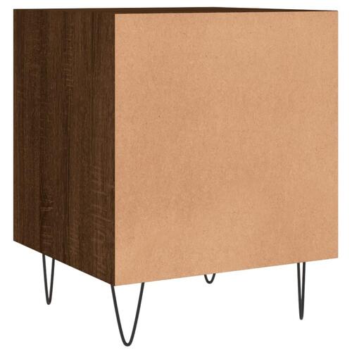 Sengebord 40x40x50 cm konstrueret træ brun egetræsfarve