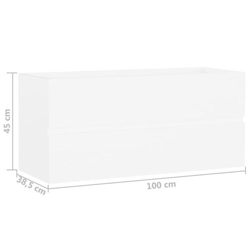 Skab til håndvask 100x38,5x45 cm konstrueret træ hvid