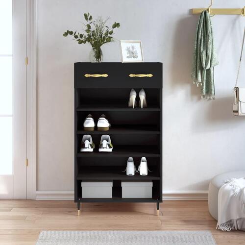 Skoreol 60x35x105 cm konstrueret træ sort