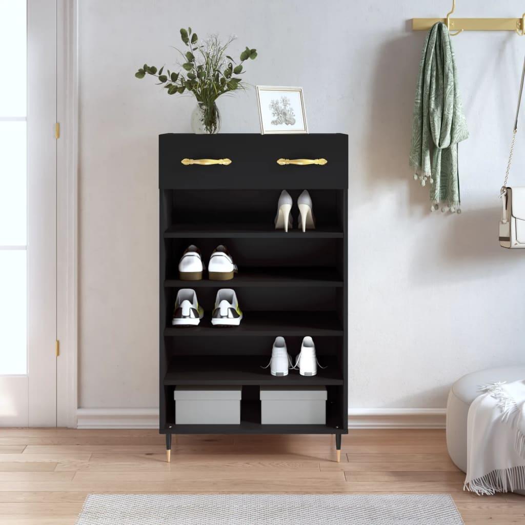 Skoreol 60x35x105 cm konstrueret træ sort
