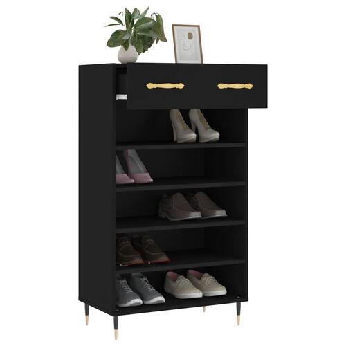 Skoreol 60x35x105 cm konstrueret træ sort