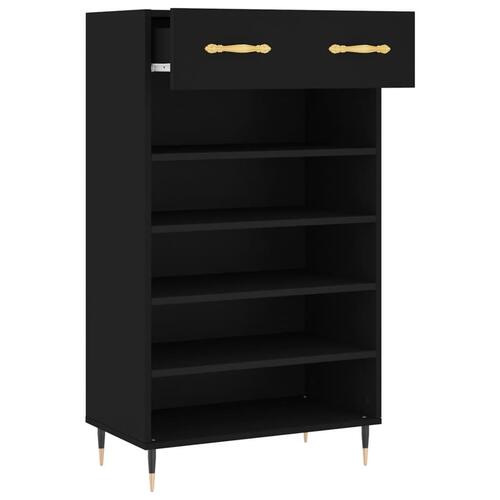 Skoreol 60x35x105 cm konstrueret træ sort