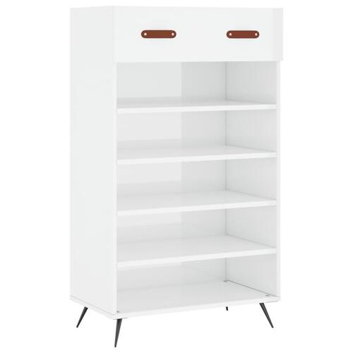 Skoreol 60x35x105 cm konstrueret træ hvid højglans
