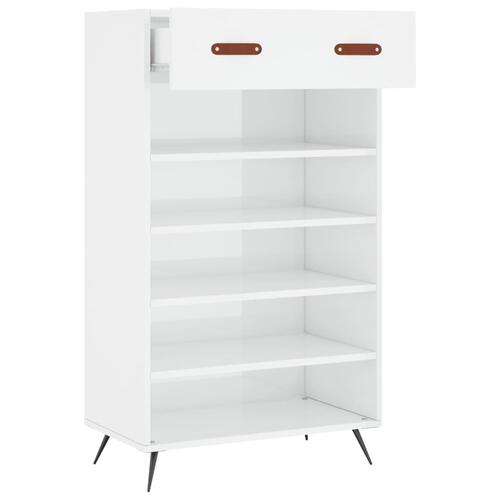 Skoreol 60x35x105 cm konstrueret træ hvid højglans