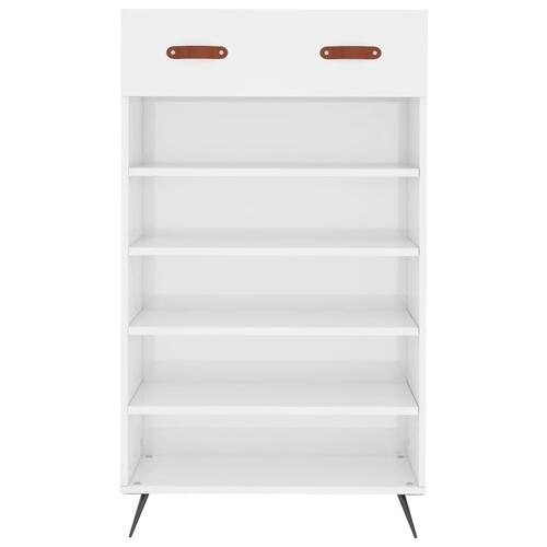 Skoreol 60x35x105 cm konstrueret træ hvid højglans