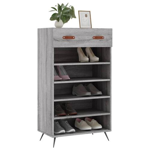 Skoreol 60x35x105 cm konstrueret træ grå sonoma-eg