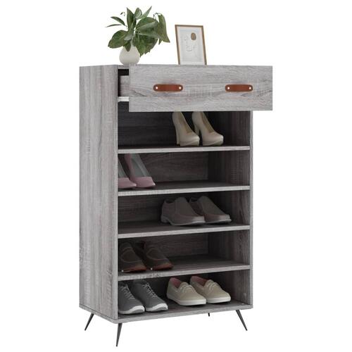 Skoreol 60x35x105 cm konstrueret træ grå sonoma-eg