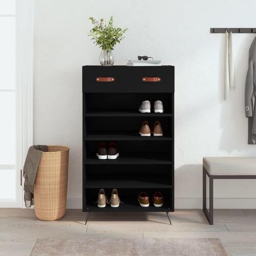 Skoreol 60x35x105 cm konstrueret træ sort