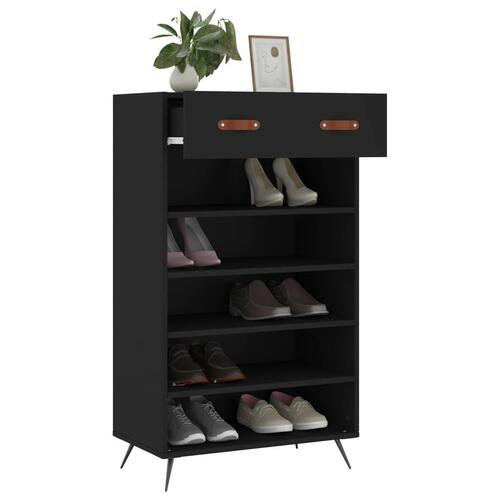 Skoreol 60x35x105 cm konstrueret træ sort