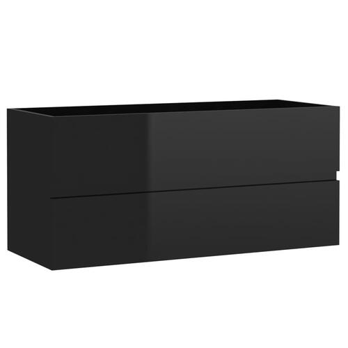 Vaskeskab 100x38,5x45 cm spånplade sort højglans