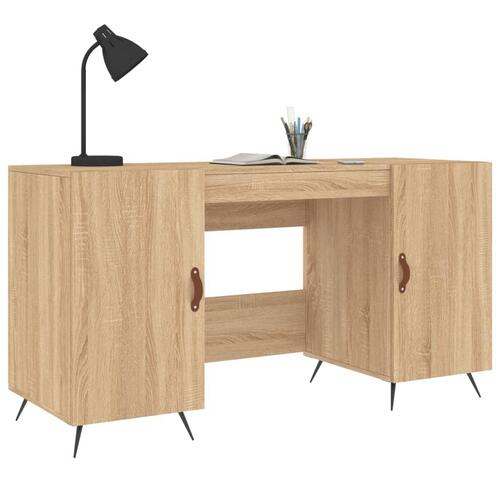 Skrivebord 140x50x75 cm konstrueret træ sonoma-eg