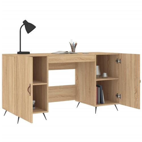 Skrivebord 140x50x75 cm konstrueret træ sonoma-eg