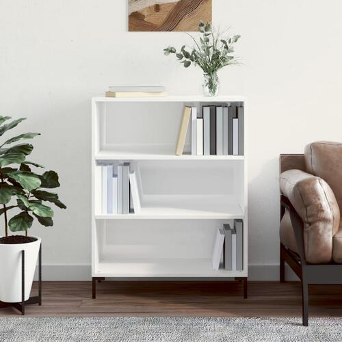 Skab 69,5x32,5x90 cm konstrueret træ hvid højglans