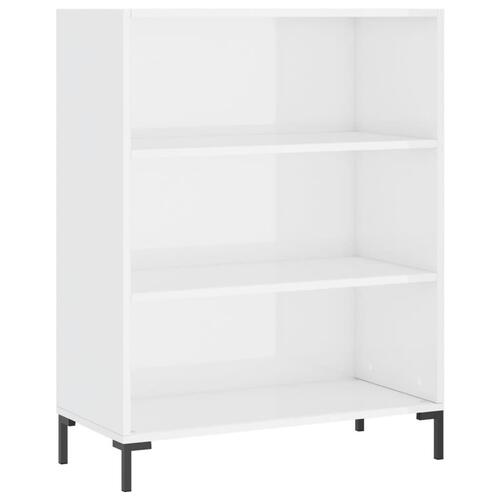Skab 69,5x32,5x90 cm konstrueret træ hvid højglans