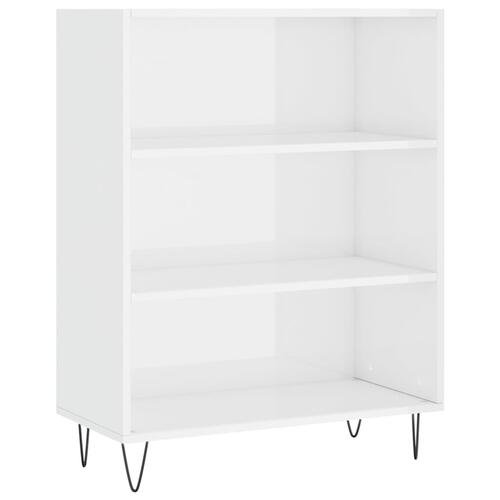 Skab 69,5x32,5x90 cm konstrueret træ hvid højglans