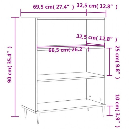 Skab 69,5x32,5x90 cm konstrueret træ sonoma-eg