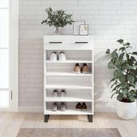 Skoreol 60x35x105 cm konstrueret træ hvid højglans