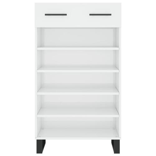 Skoreol 60x35x105 cm konstrueret træ hvid højglans