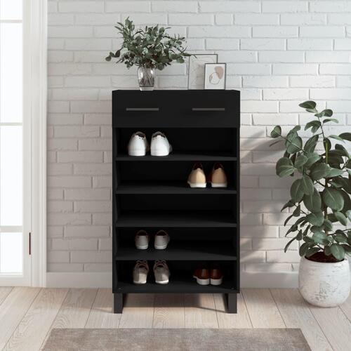 Skoreol 60x35x105 cm konstrueret træ sort