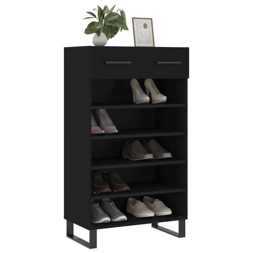 Skoreol 60x35x105 cm konstrueret træ sort