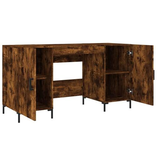 Skrivebord 140x50x75 cm konstrueret træ røget egetræsfarve
