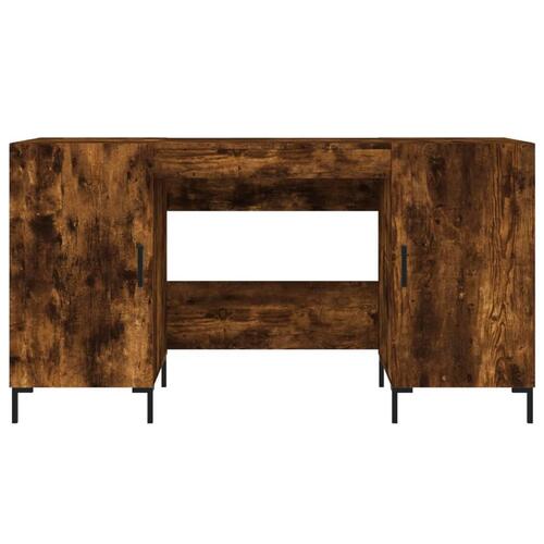 Skrivebord 140x50x75 cm konstrueret træ røget egetræsfarve
