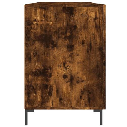 Skrivebord 140x50x75 cm konstrueret træ røget egetræsfarve