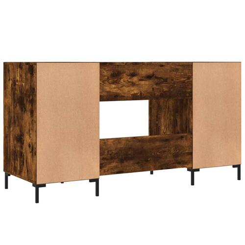 Skrivebord 140x50x75 cm konstrueret træ røget egetræsfarve