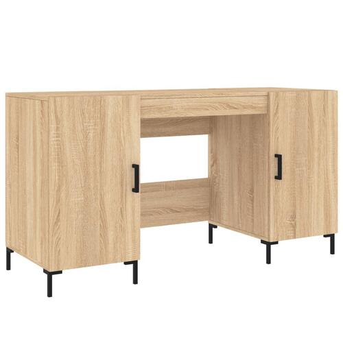 Skrivebord 140x50x75 cm konstrueret træ sonoma-eg