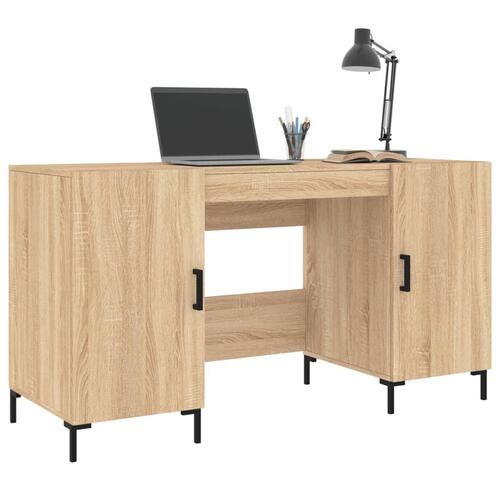 Skrivebord 140x50x75 cm konstrueret træ sonoma-eg