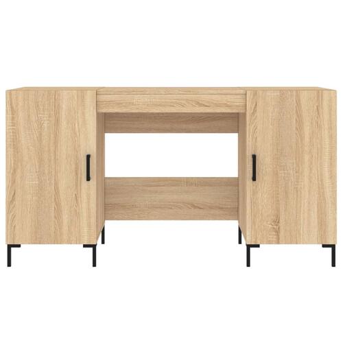 Skrivebord 140x50x75 cm konstrueret træ sonoma-eg