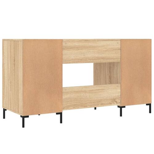 Skrivebord 140x50x75 cm konstrueret træ sonoma-eg