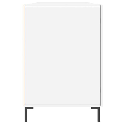 Skrivebord 140x50x75 cm konstrueret træ hvid højglans