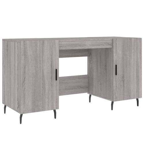 Skrivebord 140x50x75 cm konstrueret træ grå sonoma-eg