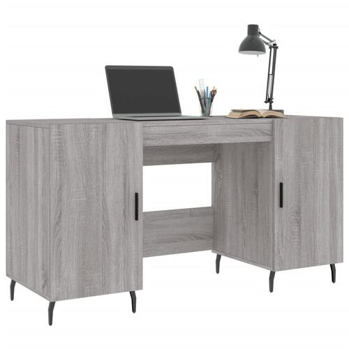 Skrivebord 140x50x75 cm konstrueret træ grå sonoma-eg