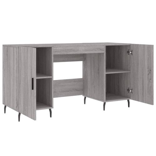 Skrivebord 140x50x75 cm konstrueret træ grå sonoma-eg
