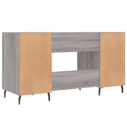 Skrivebord 140x50x75 cm konstrueret træ grå sonoma-eg