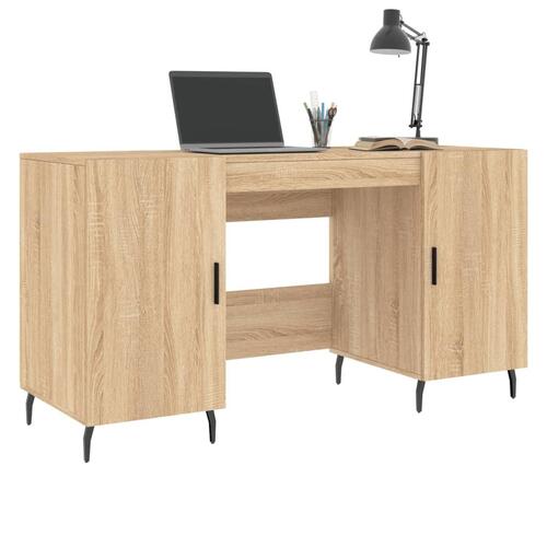 Skrivebord 140x50x75 cm konstrueret træ sonoma-eg