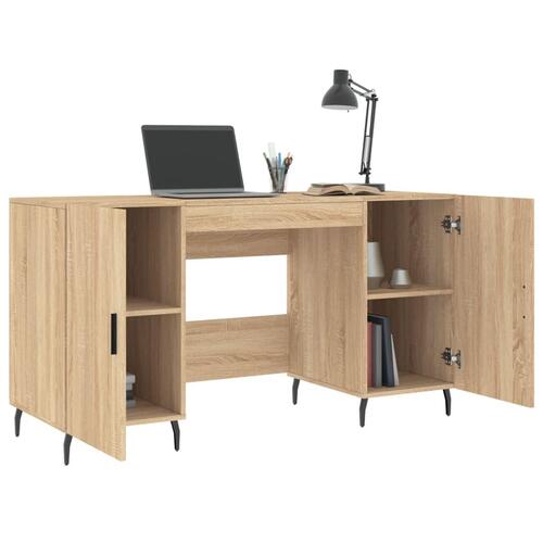 Skrivebord 140x50x75 cm konstrueret træ sonoma-eg