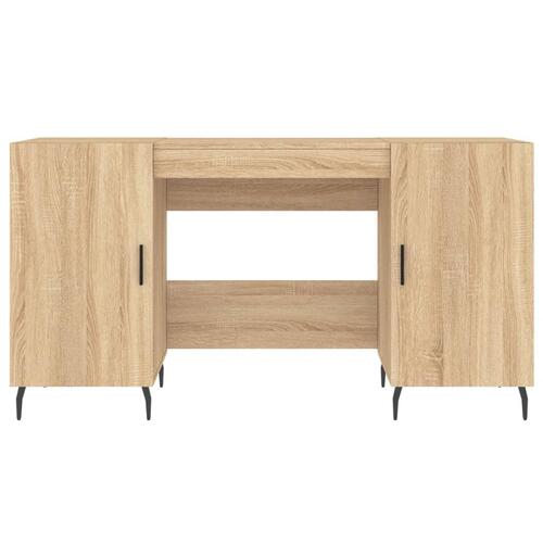 Skrivebord 140x50x75 cm konstrueret træ sonoma-eg