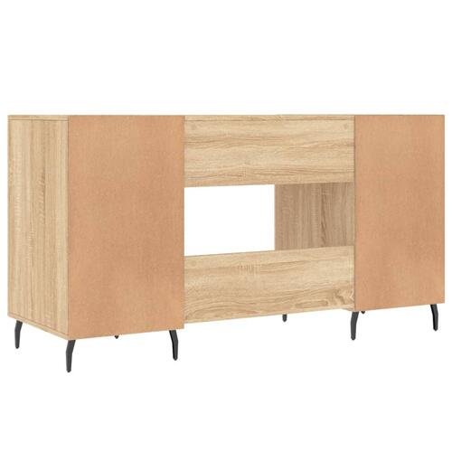Skrivebord 140x50x75 cm konstrueret træ sonoma-eg