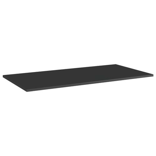 Boghylder 8 stk. 80x20x1,5 cm konstrueret træ sort højglans