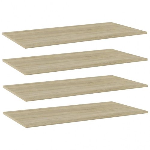 Boghylder 4 stk. 80x30x1,5 cm konstrueret træ sonoma-eg