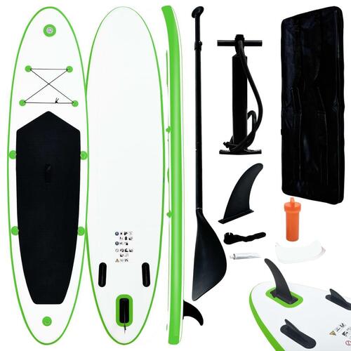 Oppusteligt paddleboard grøn og hvid