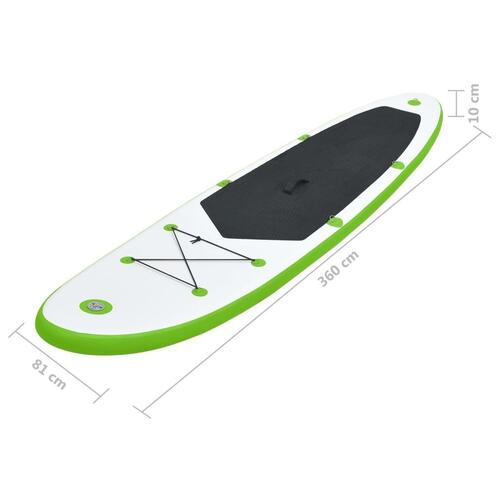 Oppusteligt paddleboard grøn og hvid