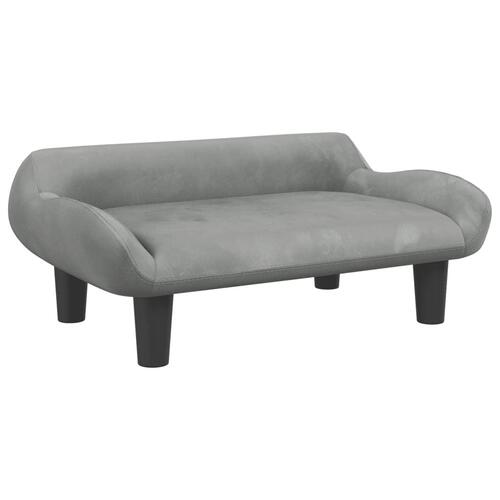 Sofa til børn 70x40x24 cm velour lysegrå