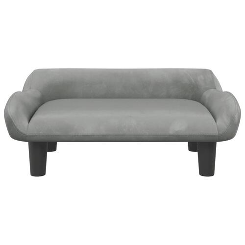 Sofa til børn 70x40x24 cm velour lysegrå
