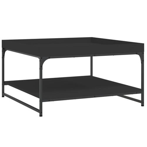 Sofabord 80x80x45 cm konstrueret træ og jern sort