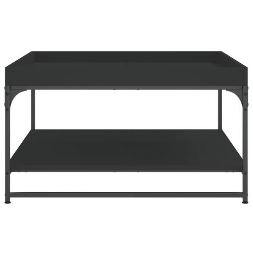 Sofabord 80x80x45 cm konstrueret træ og jern sort