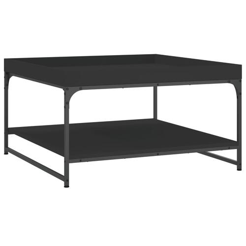 Sofabord 80x80x45 cm konstrueret træ og jern sort
